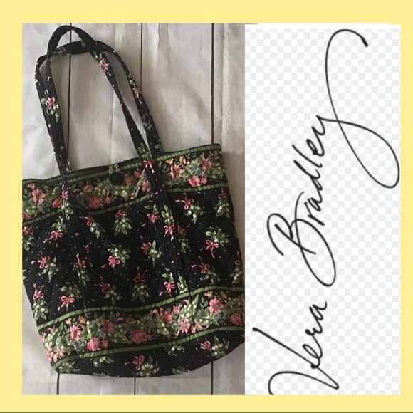 Vera Bradley Handbags - Vera Bradley tote black floral